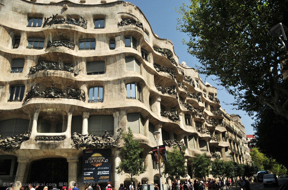 地中海 国外旅游 旅游摄影 欧式 西班牙 高迪 米拉 公寓 巴塞罗那 高迪建筑 矢量图 日常生活