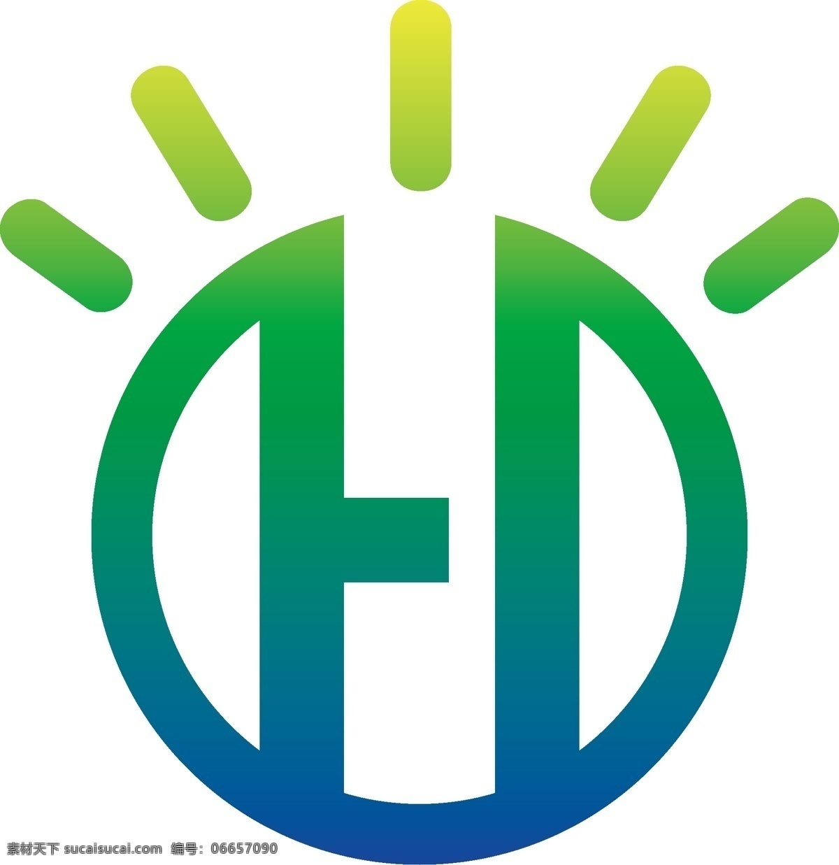 字母 hd 照明 企业 logo 白色