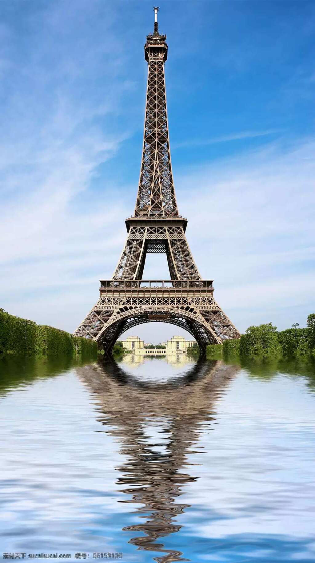 巴黎铁塔 蓝天 水 蓝色 白色 旅游摄影 国外旅游