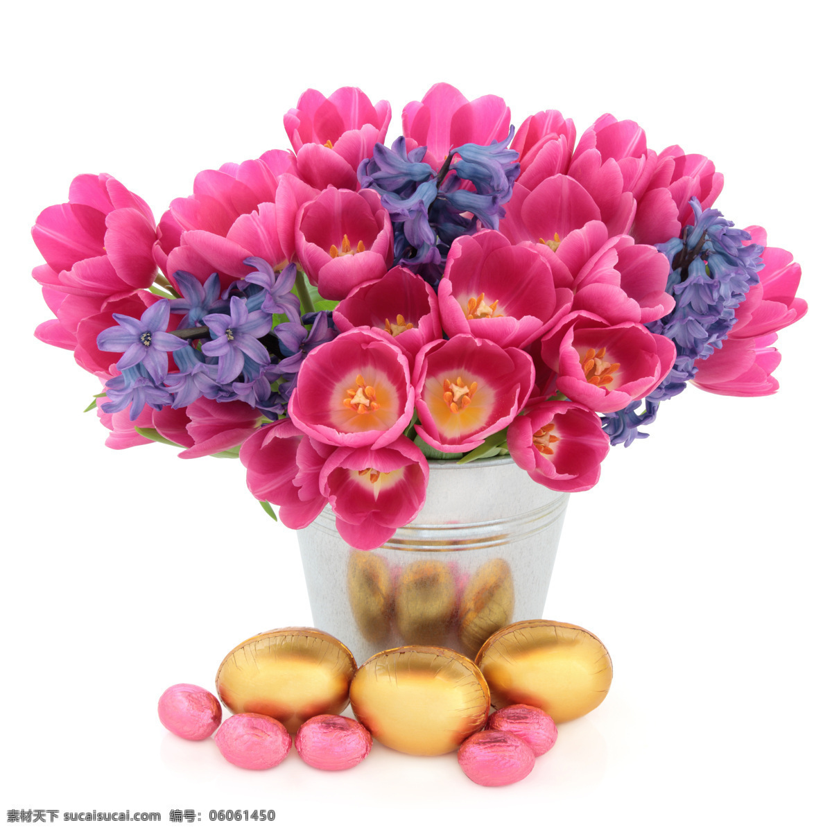 鲜花 彩蛋 素材图片 花朵 金蛋 复活节 花束 盆景 节日庆典 生活百科