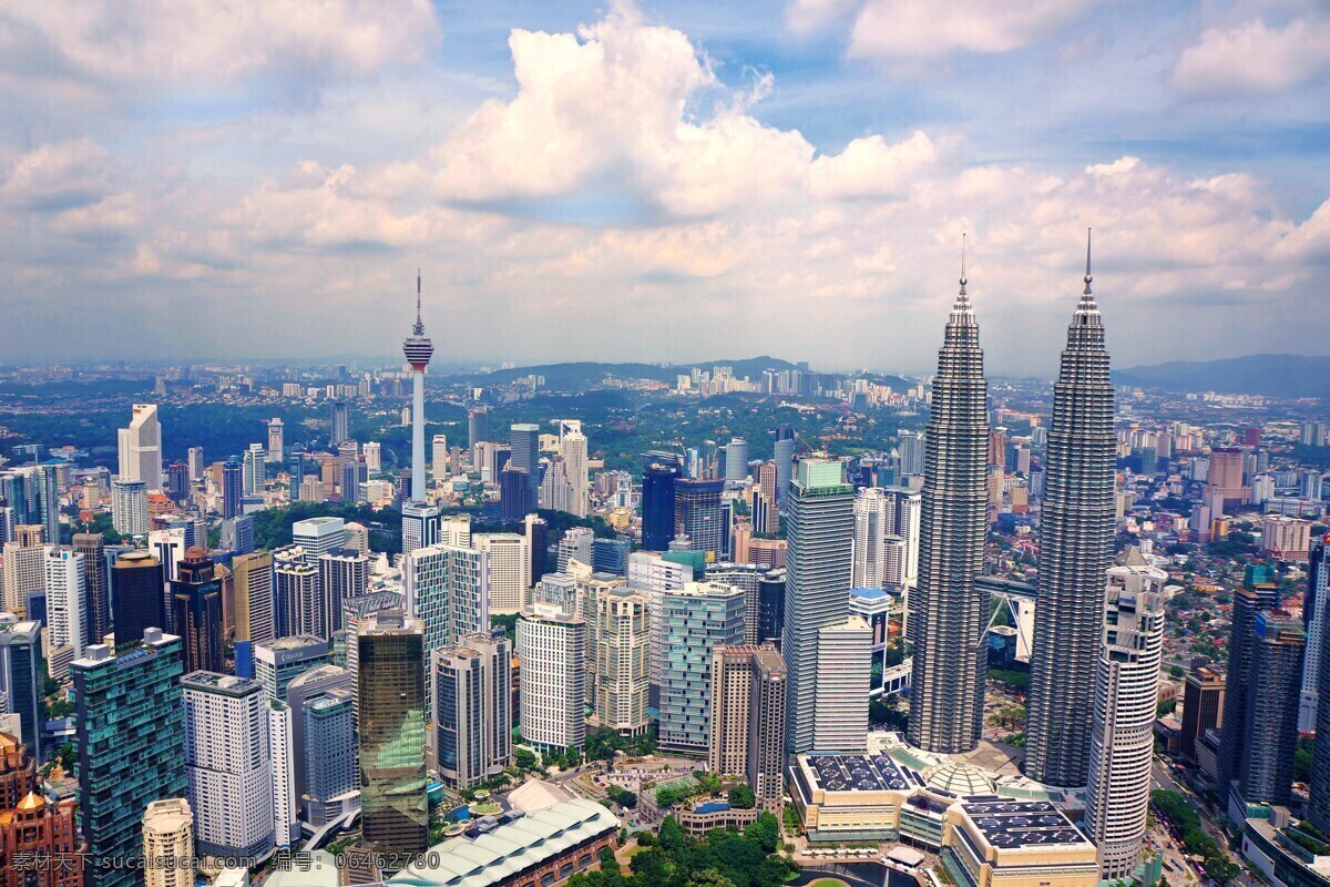 城市 天际线 建筑物 市容 马来西亚 吉隆坡 高楼林立 吉隆坡双子塔 双子楼 城市摄影 背景 底图 现代都市 自然景观 建筑景观