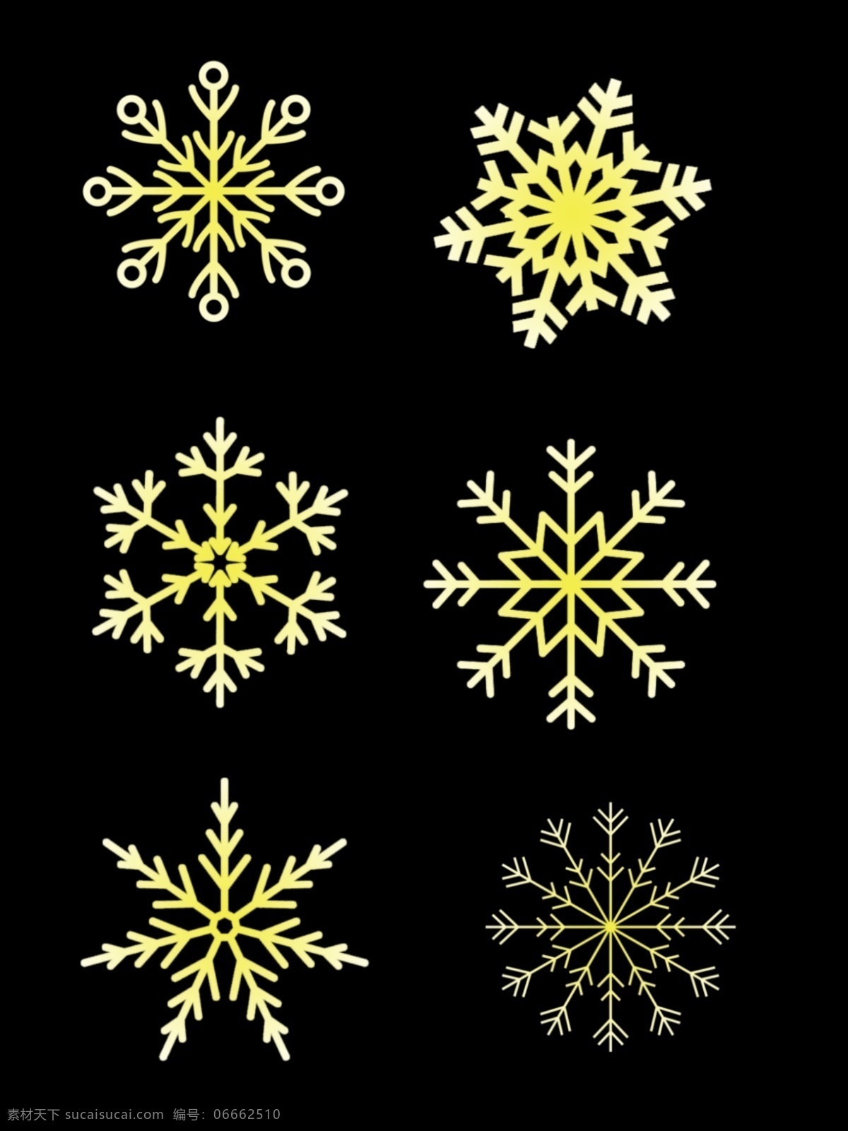 仿真 冰晶 冬季 金色 雪花 图 装饰 元素 金色雪花 仿真冰晶 图装饰元素