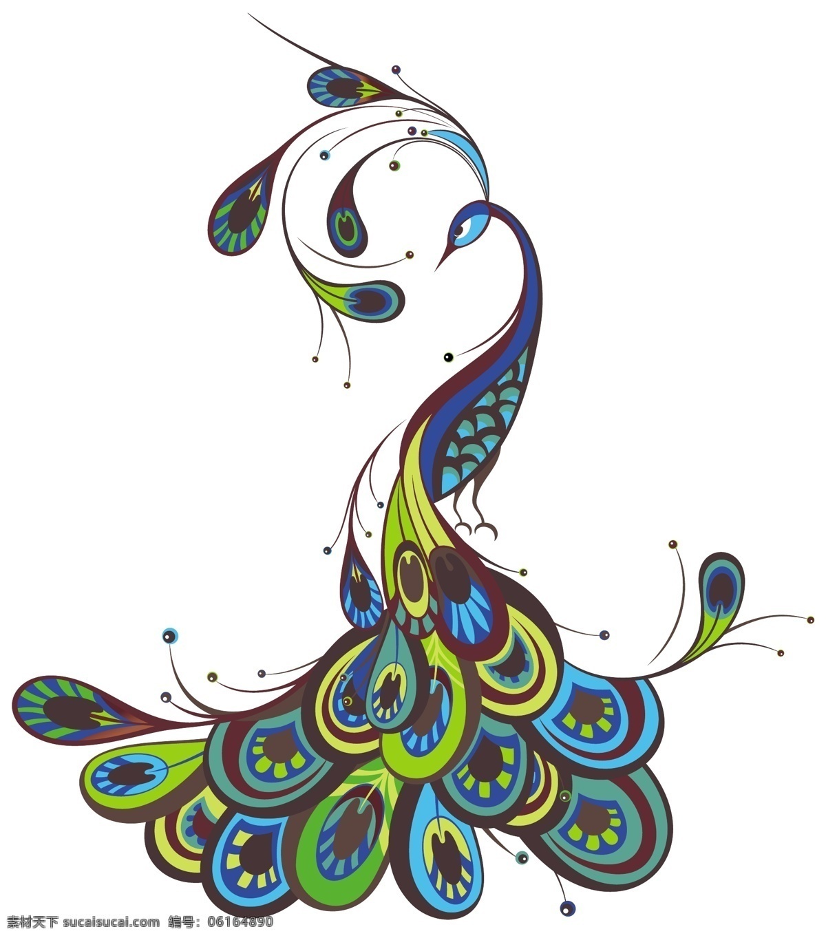 创意彩色孔雀 创意 彩色孔雀 布匹印花 纺织品图案 花型 面料设计 抽象花 里料花纹 鸟类 矢量花型 生物世界