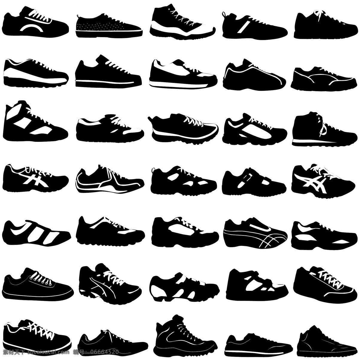 各种 黑色 白色 运动鞋 各种各样的 黑色的 白色运动鞋 其他载体
