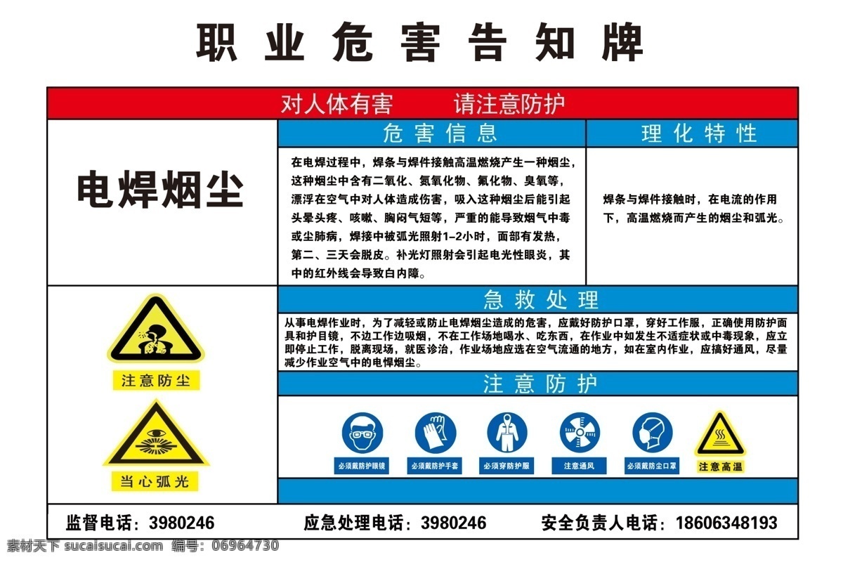 职业 危害 告知 牌 电焊烟尘 告知牌 注意 展板模板 广告设计模板 源文件