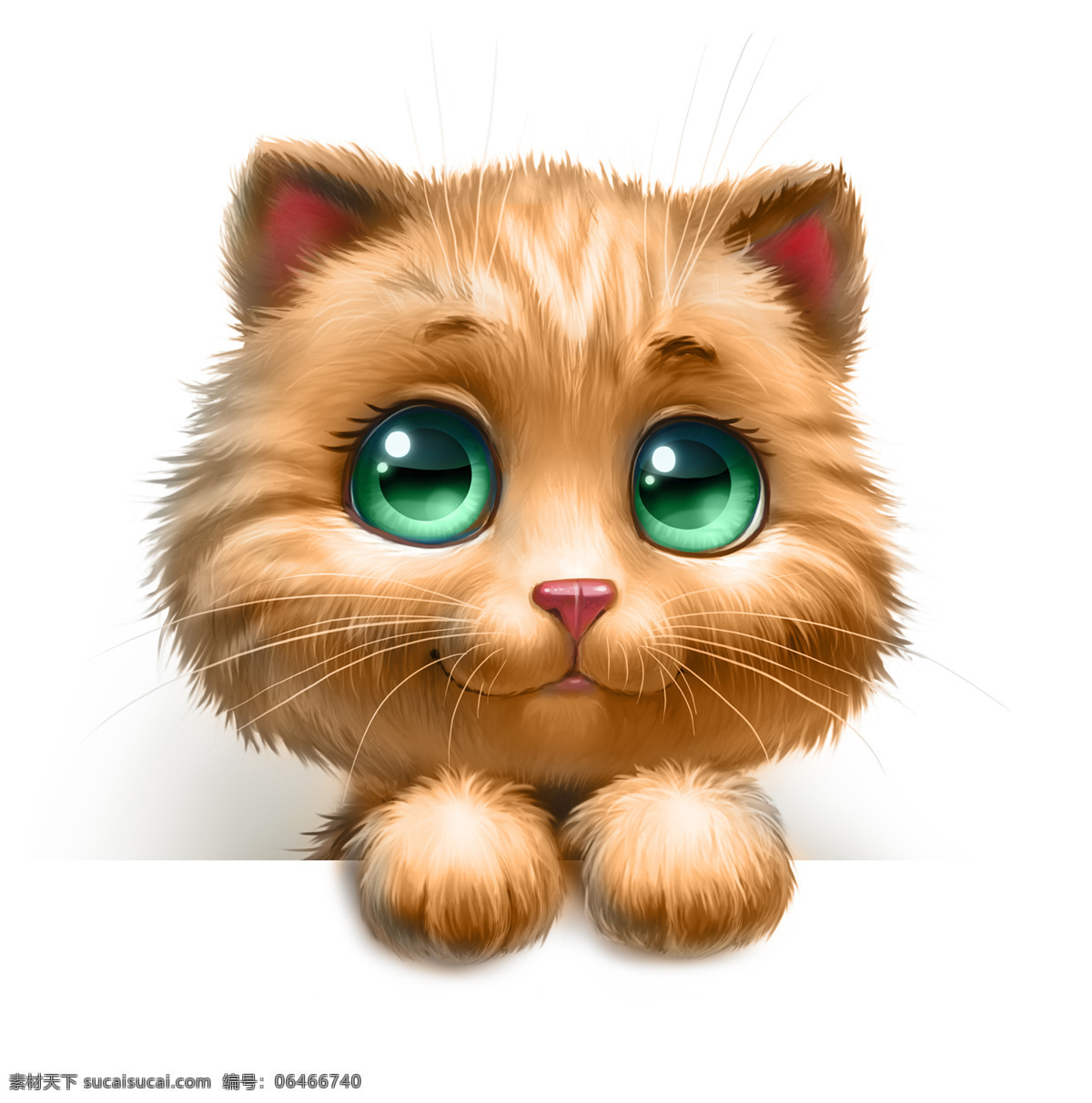 绿色 眼睛 猫 黄色小猫 卡通猫 3d动物 立体动物 陆地动物 动物世界 卡通动物 漫画动物 其他类别 生活百科