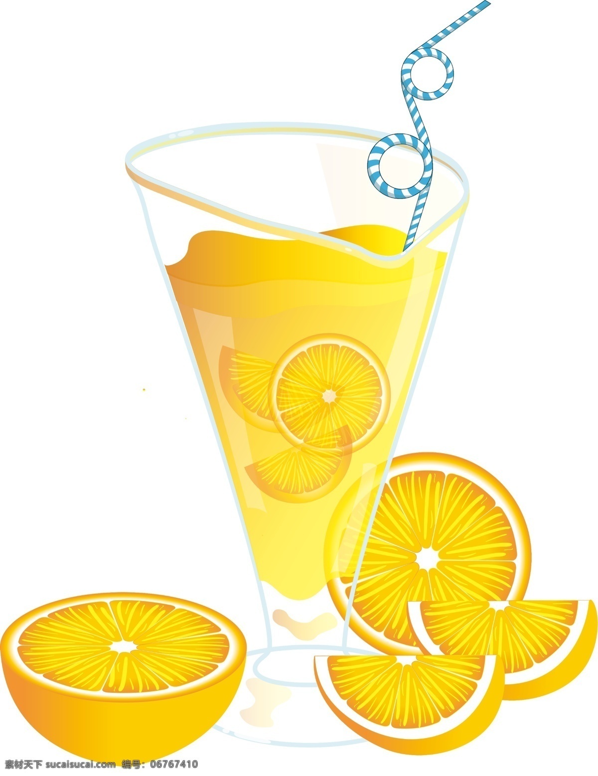 夏天 橙子 果汁 卡通 夏日 橙色 黄色 免抠