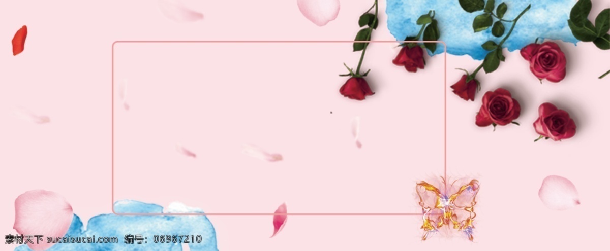 妇女节 粉色 花朵 格式 banner 背景 玫瑰 宣传 促销