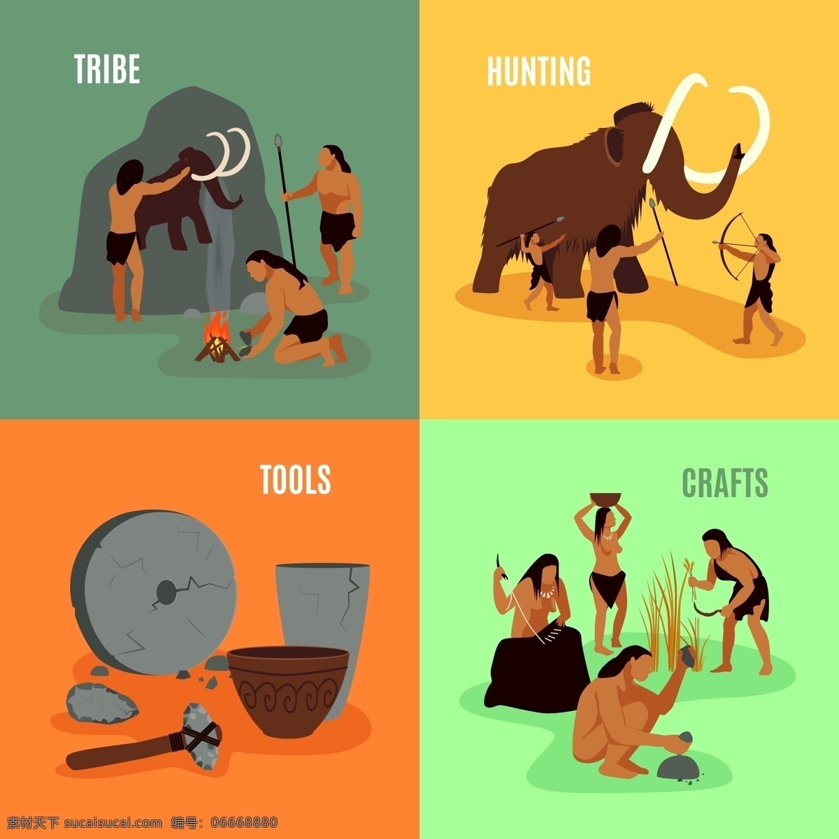 原始人 史前文明 猛犸象 石器时代 工具 古人 生活