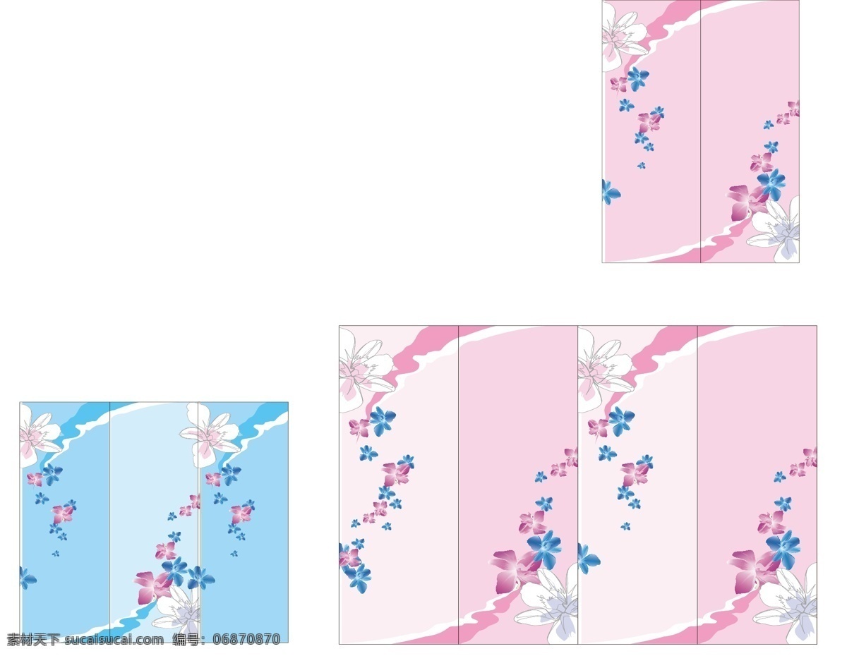 碎花免费下载 花 门 碎花 小花 移门 移门图案 蓝色的小花 粉色的小花 矢量 装饰素材