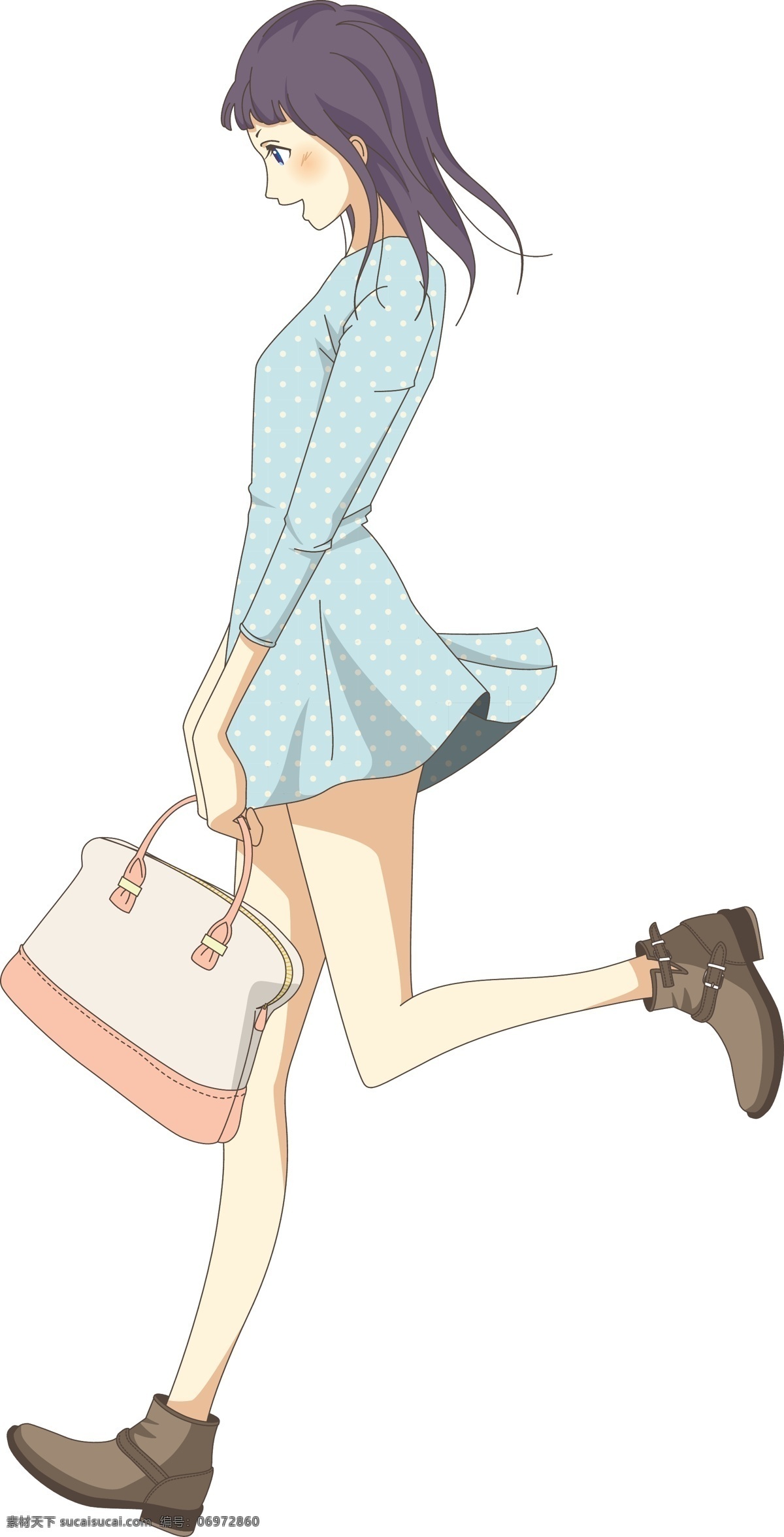 可爱 手绘 清新 少女 插画 人物 唯美 裙子