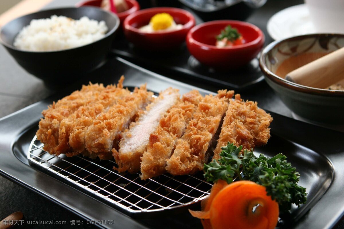 炸猪排 猪排 炸鸡排 油炸食品 酱油 豆腐汤 餐饮美食 传统美食 日本料理