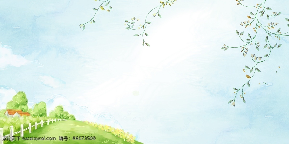 浪漫 手绘 绿色 花卉 背景 小清新 小碎花 小花 小草 花环 清晰 简约大方 婚礼花环 小花小草 清新氛围背景