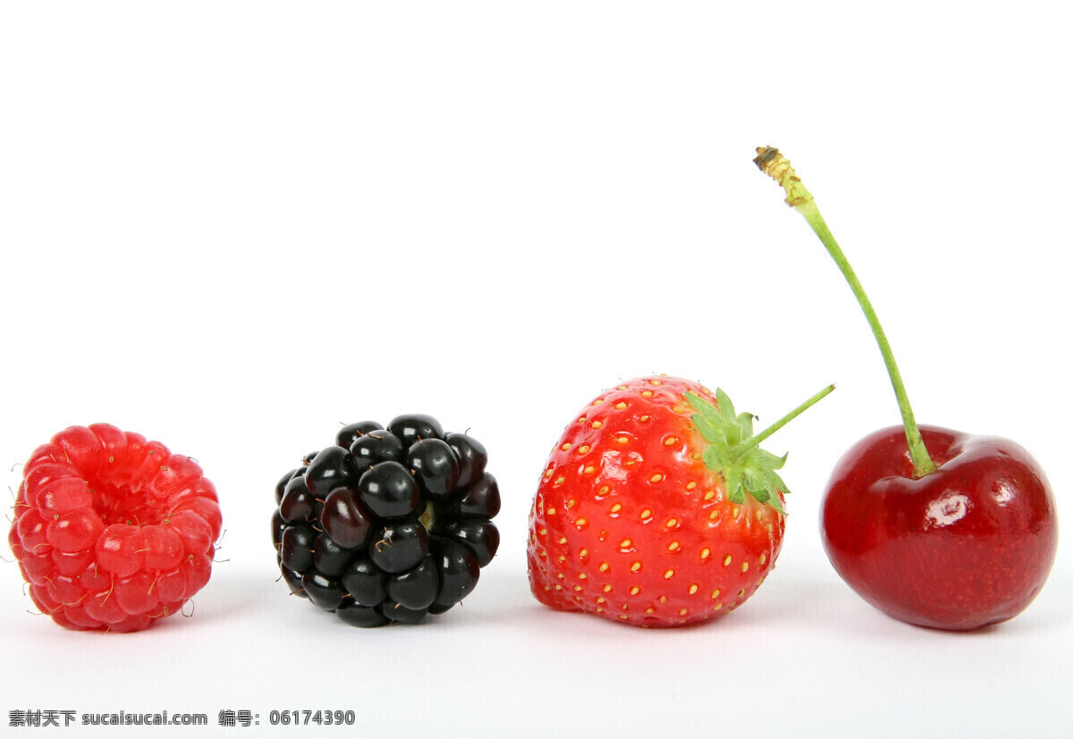 鲜果 水果 清新 新鲜 维生素 膳食纤维 蓝莓 红莓 草莓 樱桃 生物世界