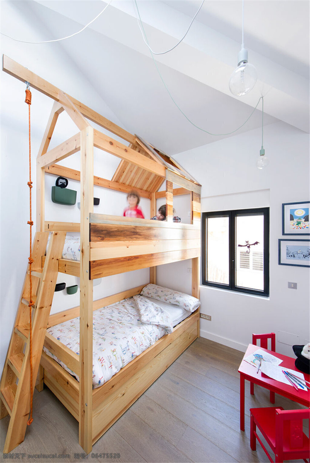 美式 学生 卧室 设计图 家居 家居生活 室内设计 装修 室内 家具 装修设计 环境设计 双层床
