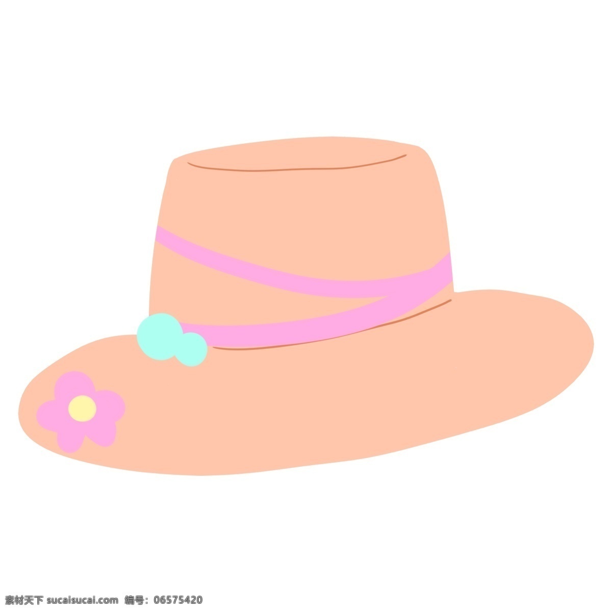 粉色帽子插画 粉色 装饰 旅行