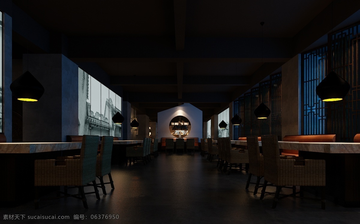 餐厅 3d设计 效果图 中式 餐厅1 海鲜肥牛 3d模型素材 其他3d模型