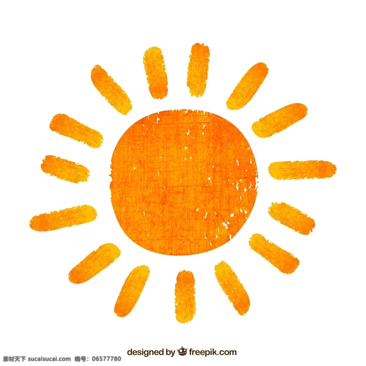 橙色 手绘 太阳 矢量 手绘插画 矢量素材 创意手绘画