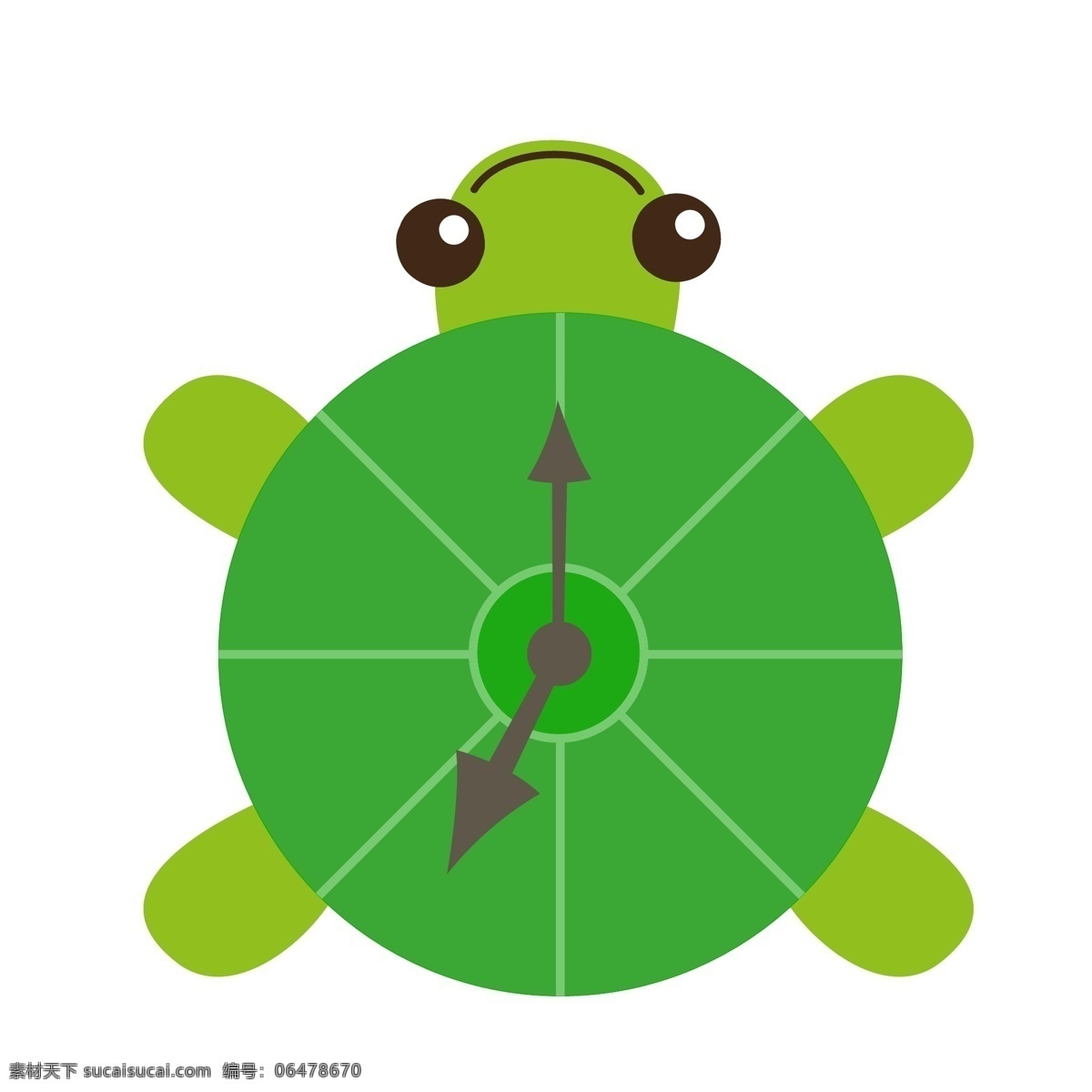 乌龟 时钟 矢量 元素 卡通时钟 绿色乌龟 背景装饰 挂饰 钟表 矢量图