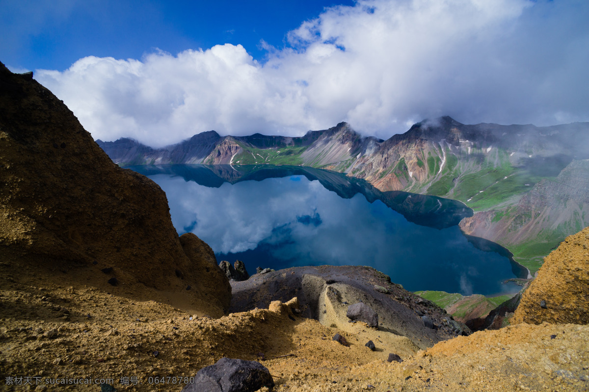 长白山天池 长白山 天池 池塘 火山 山谷 火山口 山水风景 自然景观