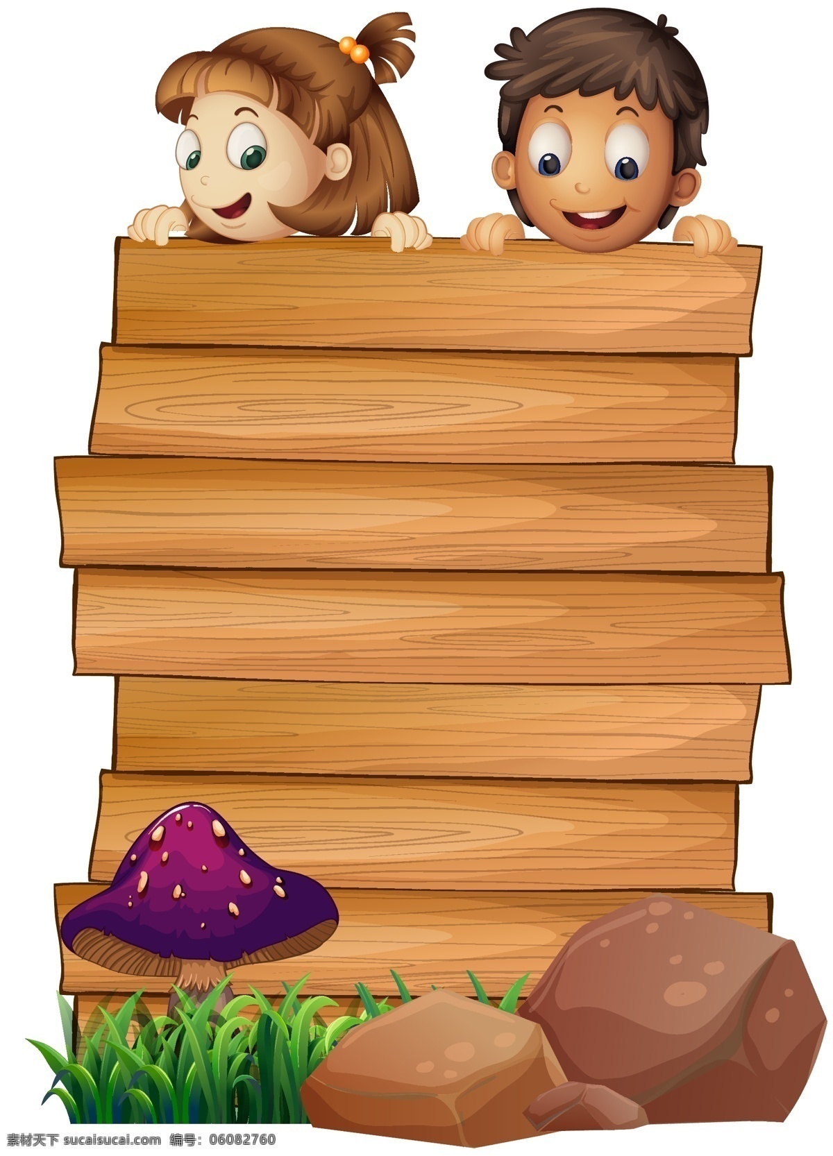 男孩 女孩 木板 模板 蘑菇 木纹 人物 卡通人物 木板素材