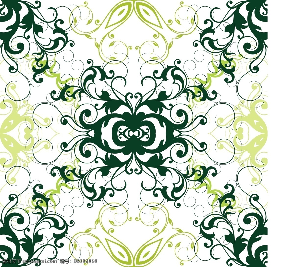 绿色 花园 无缝 模式 绿色背景 插图 无缝的 重复的 绿色的图案 绿色的漩涡 漩涡 漩涡的背景下 花的漩涡