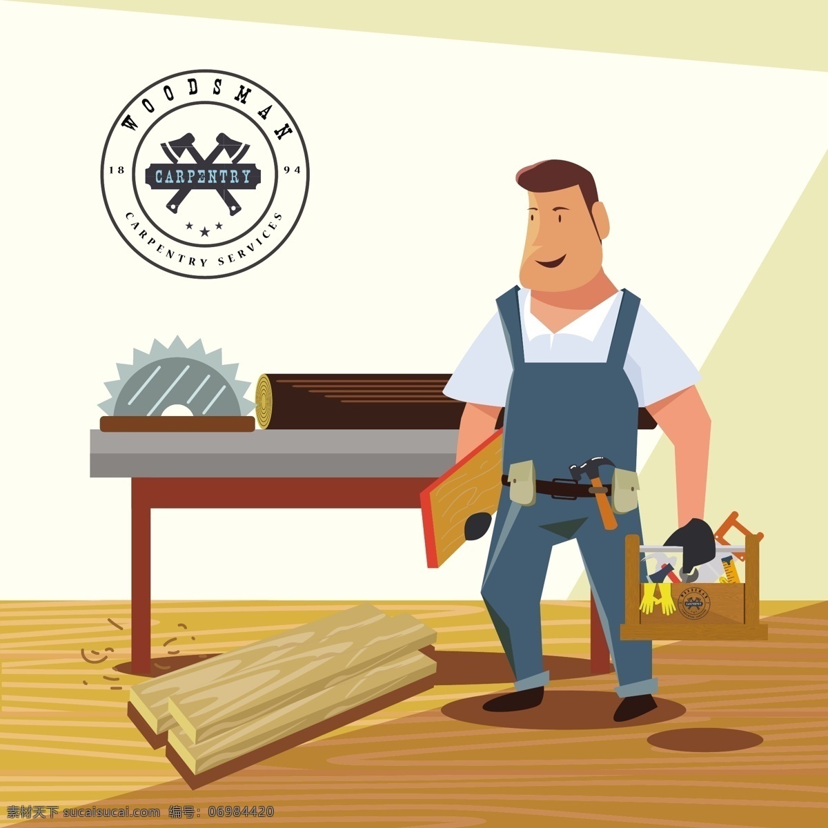 木工 作业 背景 图 广告背景 广告 背景素材 背景图 木材 实木 工具 锤子 工人 木地板 标志 工具箱 创意