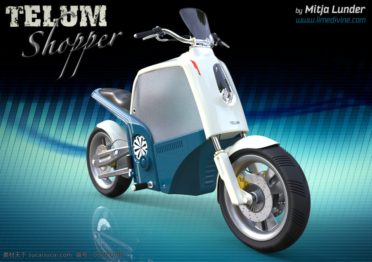 购物车 摩托 摩托车 市 自行车 电动滑板车 轻便摩托车 3d模型素材 其他3d模型