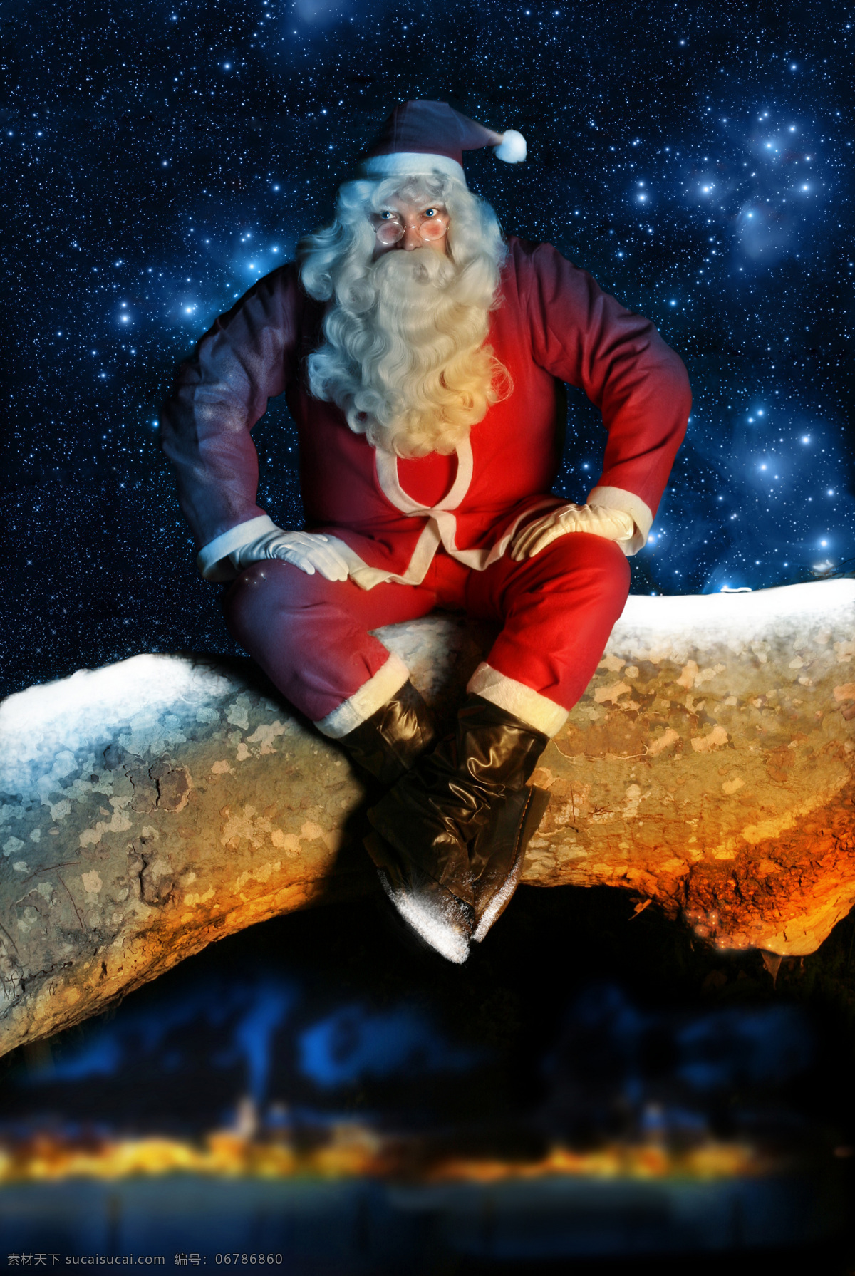 梦幻 星空 圣诞老人 圣诞节 节日素材 喜庆 梦幻星空 夜晚 老人图片 人物图片