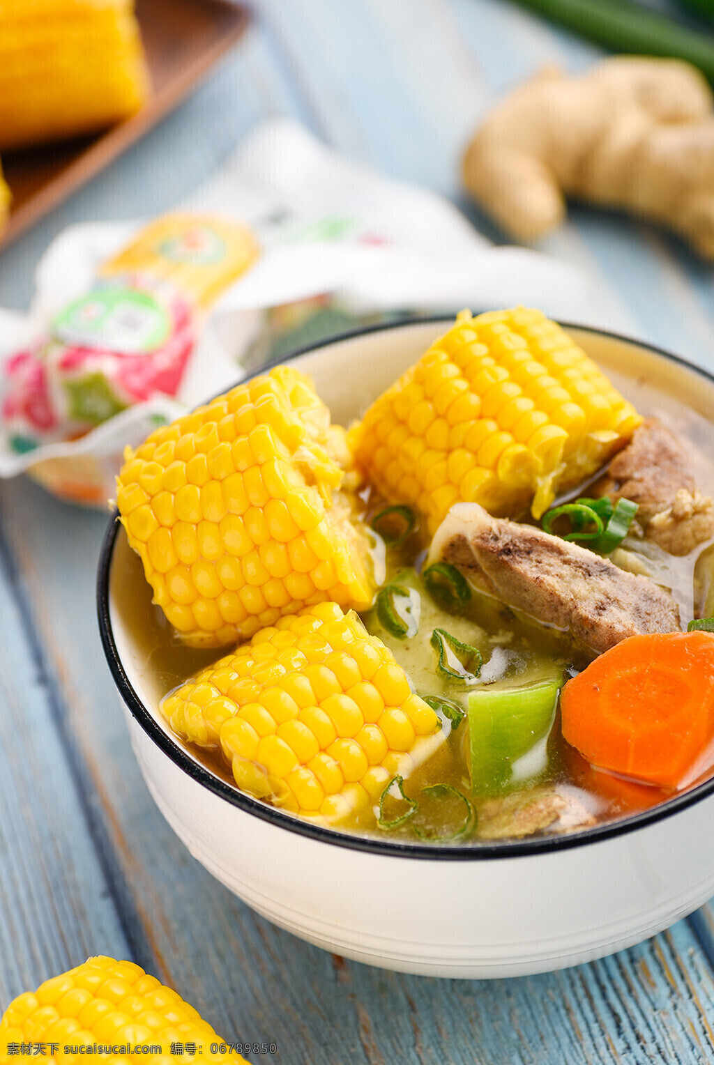 玉米排骨汤 美味 传统 菜品 营养 玉米 粗粮 排骨汤 餐饮美食 传统美食