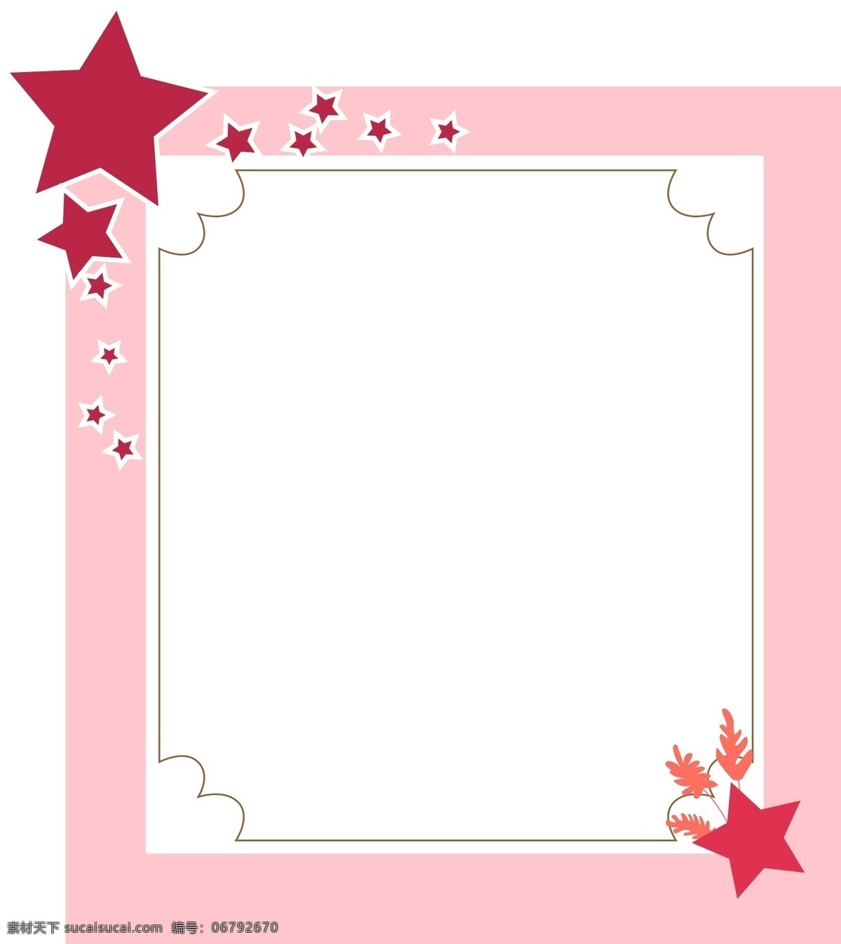 红色 星星 粉色 边框 红色的星星 粉色的边框 香型边框 四边形边框 边框插画 精美相框 简约边框