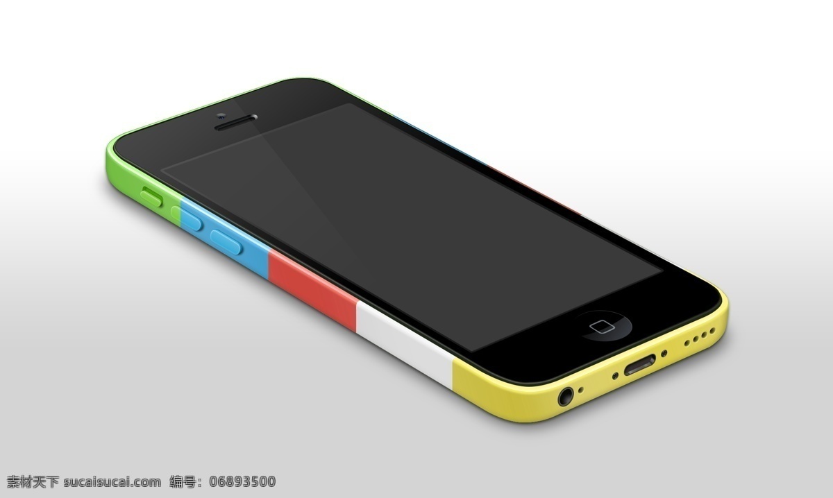 iphone5c1 手机模型 iphone5c 手机 psd源文件