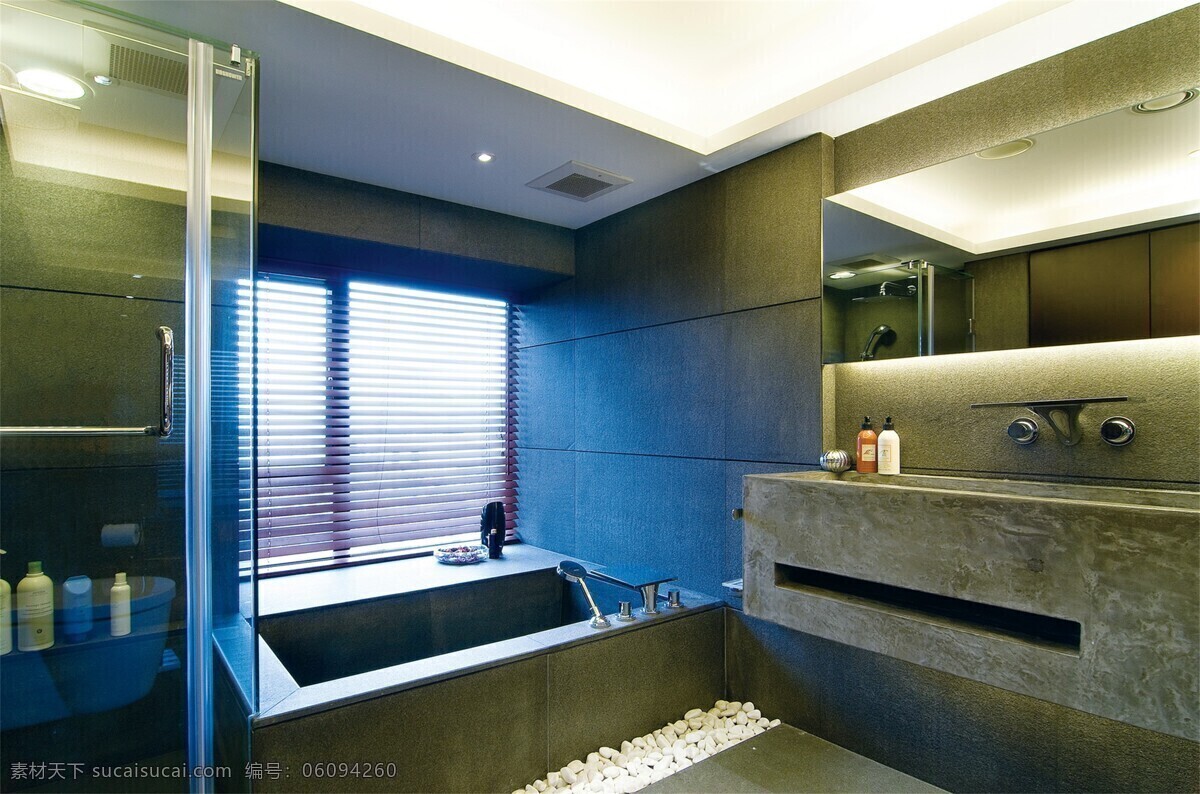 玻璃门 东南亚风格 高清大图 镜子 洗浴用品 效果图 浴缸 浴室 装修 东南亚 石板 石板浴室