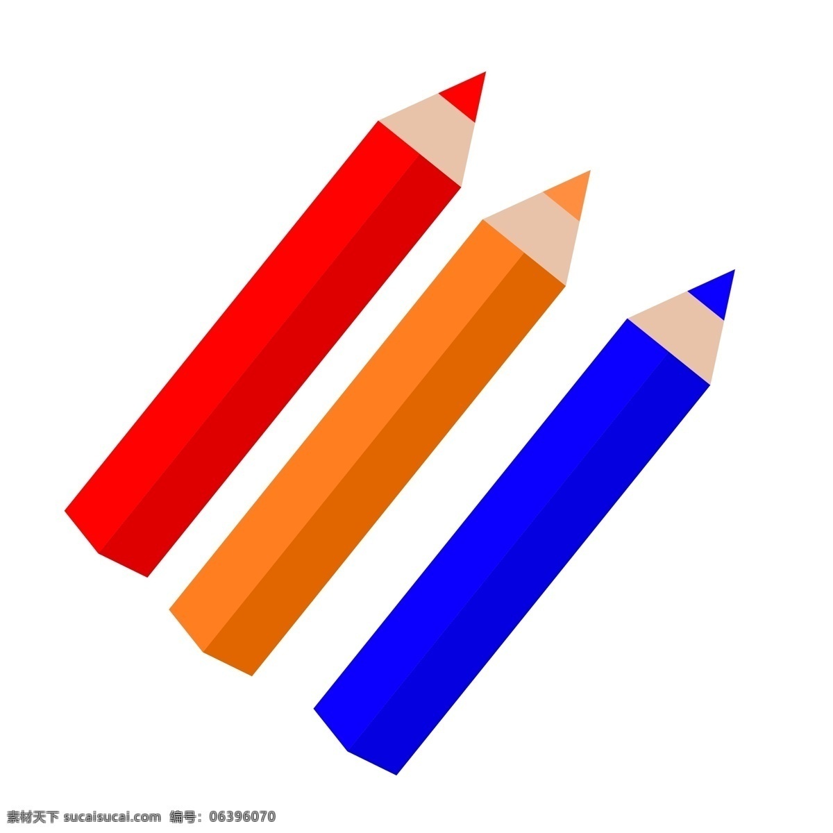 彩色 铅笔 装饰 插画 彩色的铅笔 漂亮的铅笔 三个铅笔 铅笔装饰 铅笔插画 立体铅笔 办公铅笔