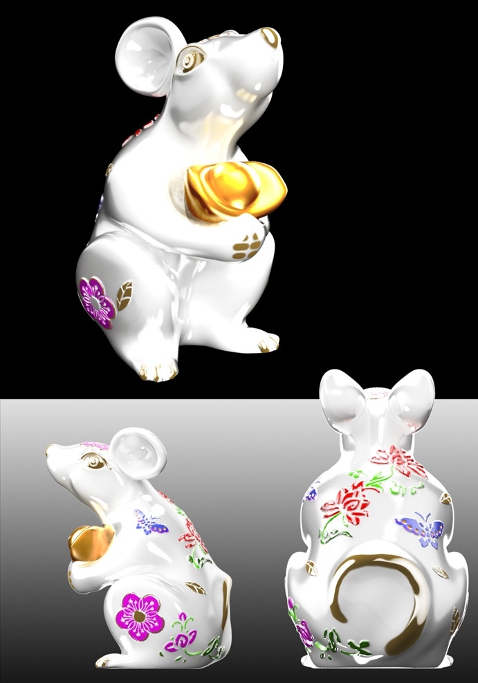 吉祥 献 财 小 老鼠 模型 鼠年 吉祥小老鼠 3d模型 3d 献财老鼠 3d设计 其他模型 max