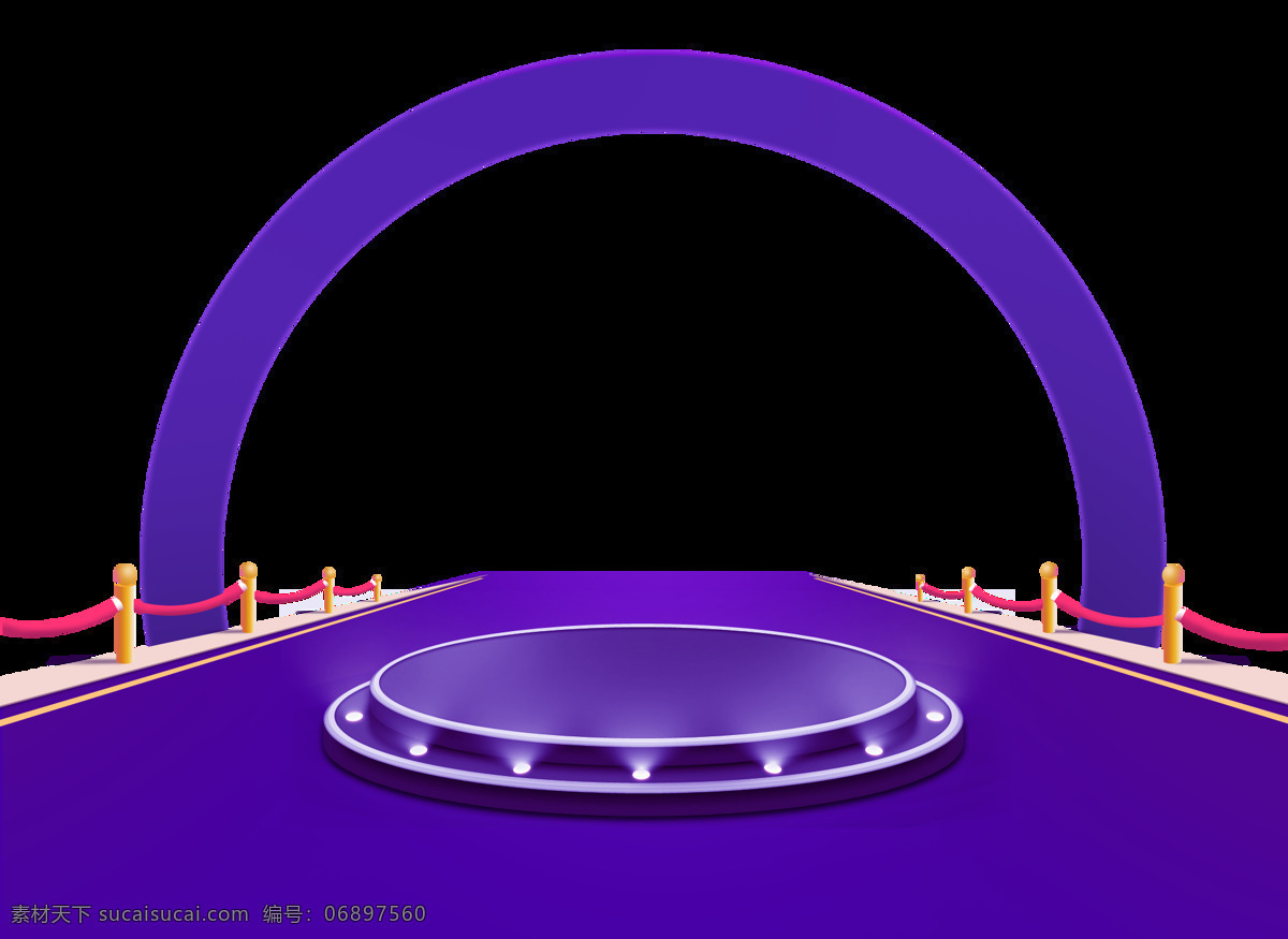 卡通 紫色 舞台 拱形门 元素 png元素 拱形 免抠元素 透明元素 演唱会