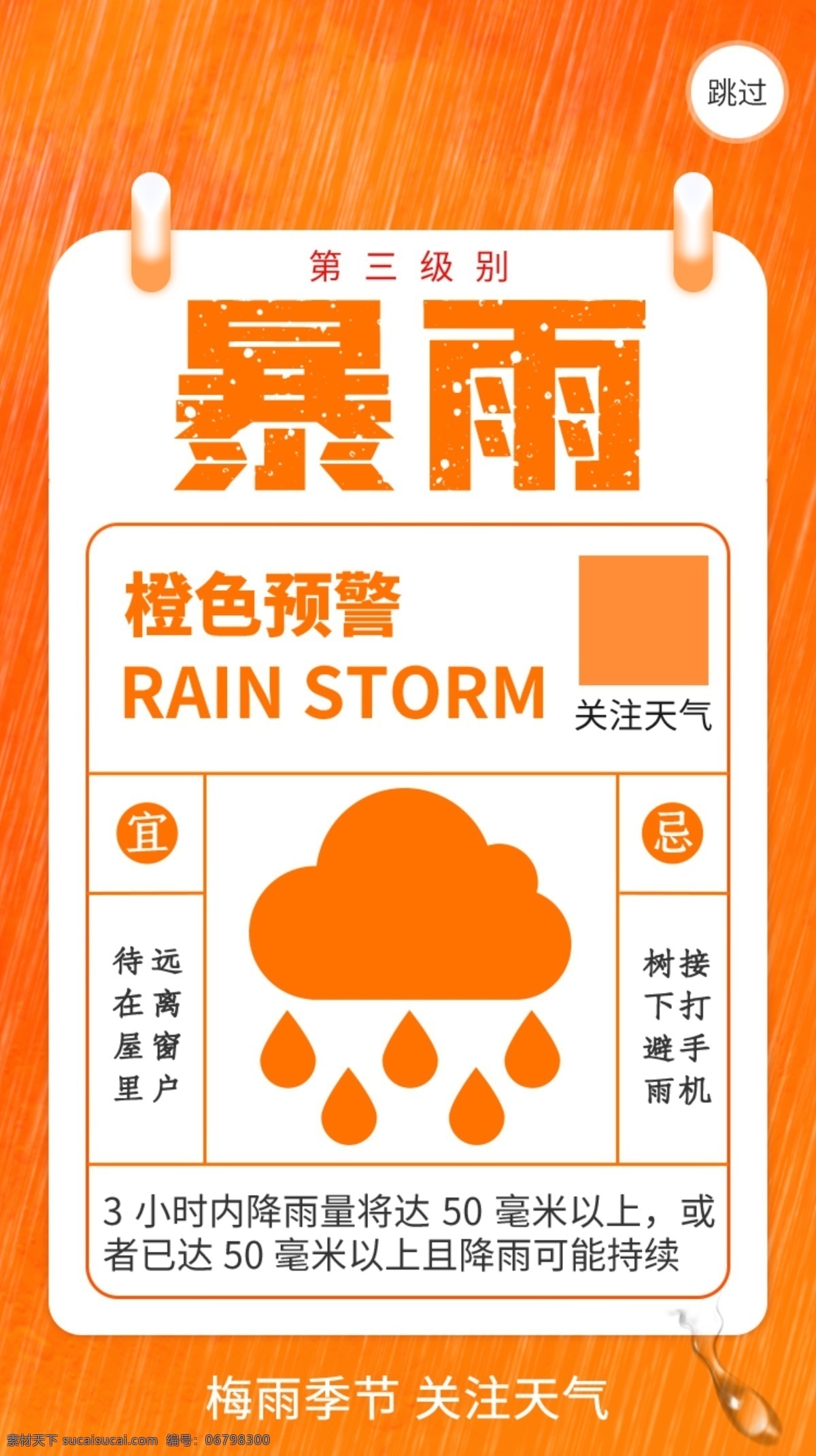 暴雨预警 暴雨 暴雨来袭 台风 温馨提示 暴雨海报 暴雨素材 红色预警 蓝色预警 橙色预警