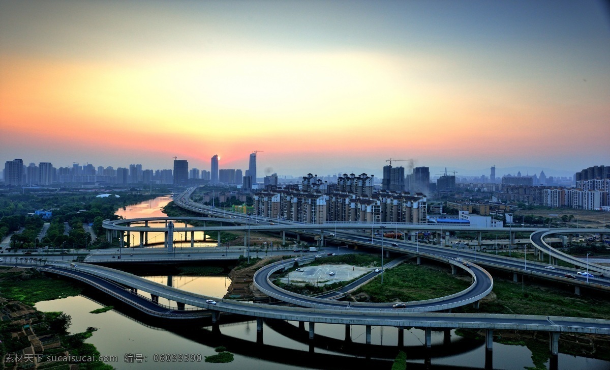 九州高架立交 江西南昌 城市 交通 自然景观 夜景 建筑景观
