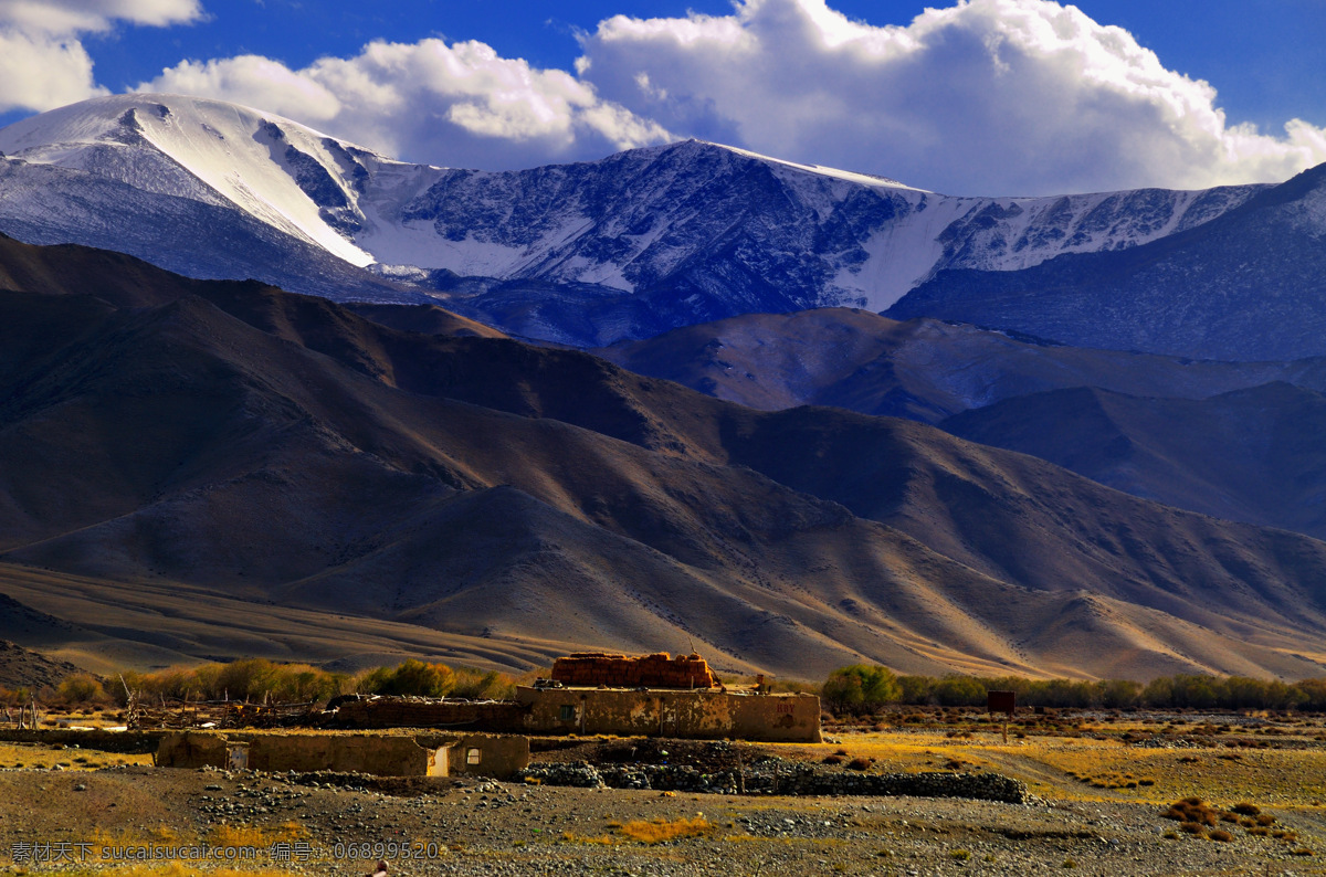 新疆美景 新疆 天山 美景 村庄 戈壁滩 蓝天 白云 自然风景 山水 田园 自然景观 山水风景