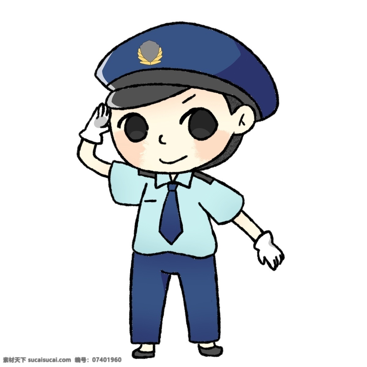 警察 职业 卡通 插画 卡通插画 警察插画 职业插画 警察工作 警察事业 漂亮的女警察 敬礼的警察