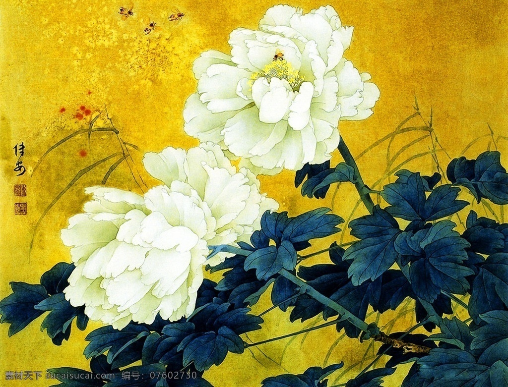 工笔 花鸟 牡丹花 工笔花鸟 工笔画 国画 国画素材 工笔花鸟画 鸟 花 名家画 水墨画 文化艺术 绘画书法 书法 绘画 高清 大图