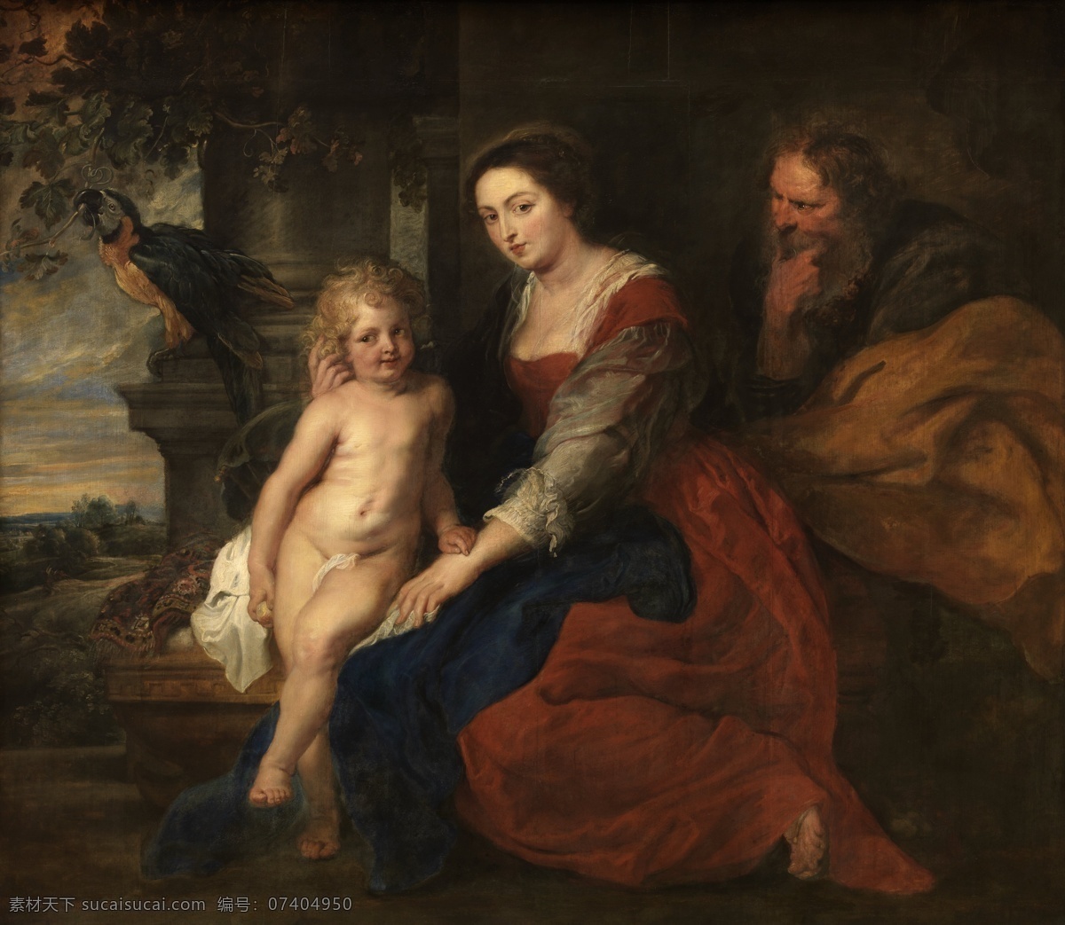 rubens 宫廷 人物 人体 油画 装饰画 paul parrot 德国 画家 彼得保罗 鲁本斯 peter with family holy