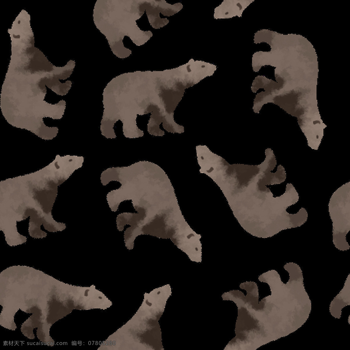 棕色 白熊 卡通 背景 背景素材 大熊 动物 平面素材 设计素材