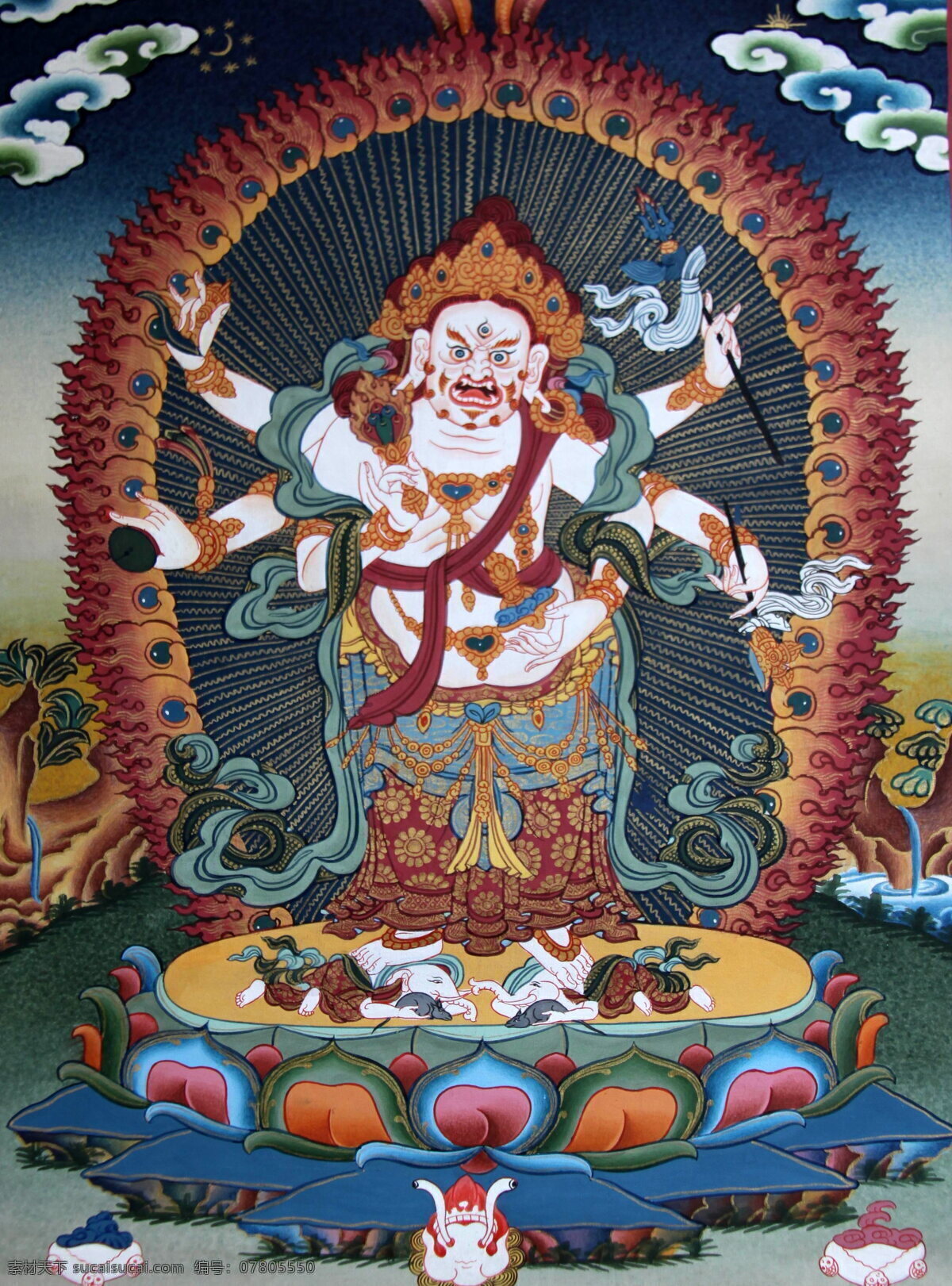 白 六 臂 玛 嘎啦 护法 高清 佛教 信仰 佛 唐卡 西藏 纯金唐卡 六臂玛哈嘎拉 文化艺术 宗教信仰