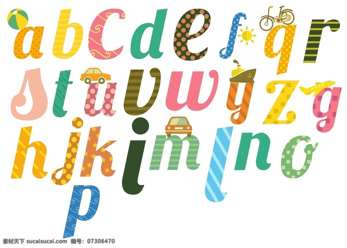 布格 字母 模板 26字母 艺术字 创意字母 卡通 创意