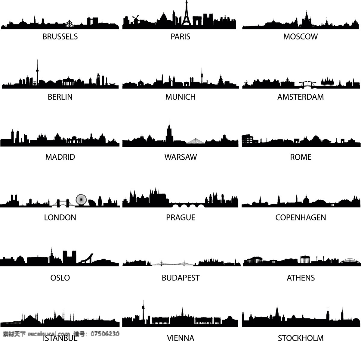 著名 城市 剪影 矢量 标记 高层建筑 建筑 轮廓 桥梁 全球 上海 市 香港 资金 东京 双塔 矢量图 其他矢量图