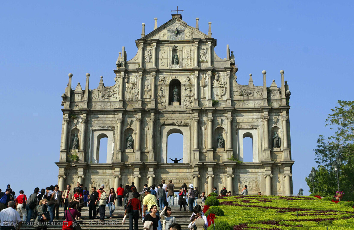 澳门大三巴 澳门 大三巴 牌坊 世界遗产 旅游景点 城市景观 文物 古迹 宗教 圣保罗 古建筑 地标 游客 建筑摄影 建筑园林