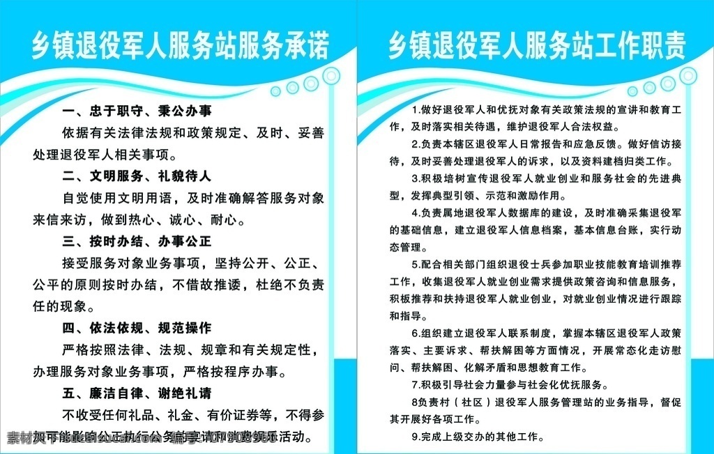 退役 军人 制度 牌 退役军人 制度牌 服务承诺 工作职责 退役军人职责