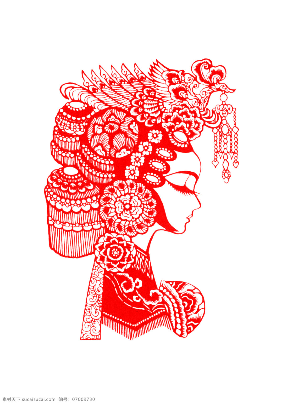 脸谱剪纸 美女 图案 剪纸 脸谱 传统 传统文化 文化艺术