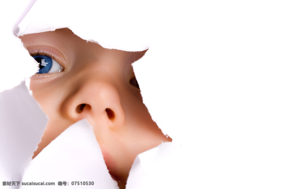 高清 创意设计 纸 洞 鼻子 儿童 高清素材 眼睛